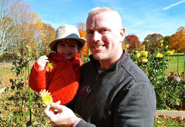 Father and daughter in the Garden